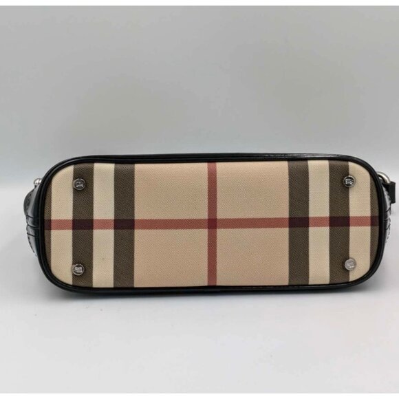 Pre-owned Burberry Nova Check Coated Canvas Leather Baguette Shoulder Bag Beige - Picture 5 of 14